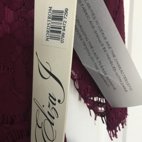 NWT Eliza J Burgundy Lace Dress Sz8P petite - Picture 4 of 5